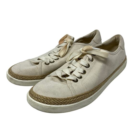 Vionic Hattie Lace Up Sneakers Womens Size 8 Cream Jute Braided Detail *READ - Picture 2 of 7